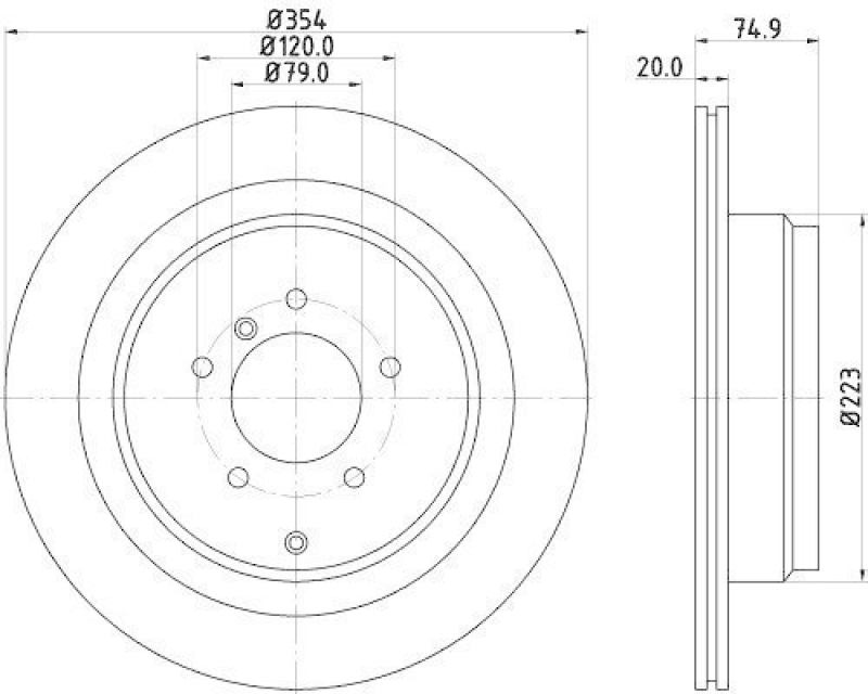 HELLA 8DD 355 115-291 Bremsscheibe f&uuml;r LANDROVER