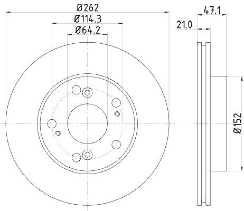 HELLA 8DD 355 115-341 Bremsscheibe f&uuml;r HONDA
