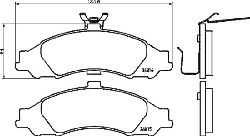 HELLA 8DB 355 021-011 Bremsbelagsatz, Scheibenbremsbelag f&uuml;r BUICK (SGM)/HOLDEN/HSV/..