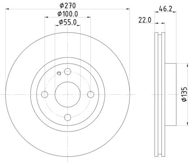 HELLA 8DD 355 115-361 Bremsscheibe f&uuml;r MAZDA MX-5 II (NB)