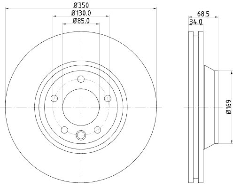 HELLA 8DD 355 128-061 Bremsscheibe f&uuml;r AUDI/PORSCHE/VW