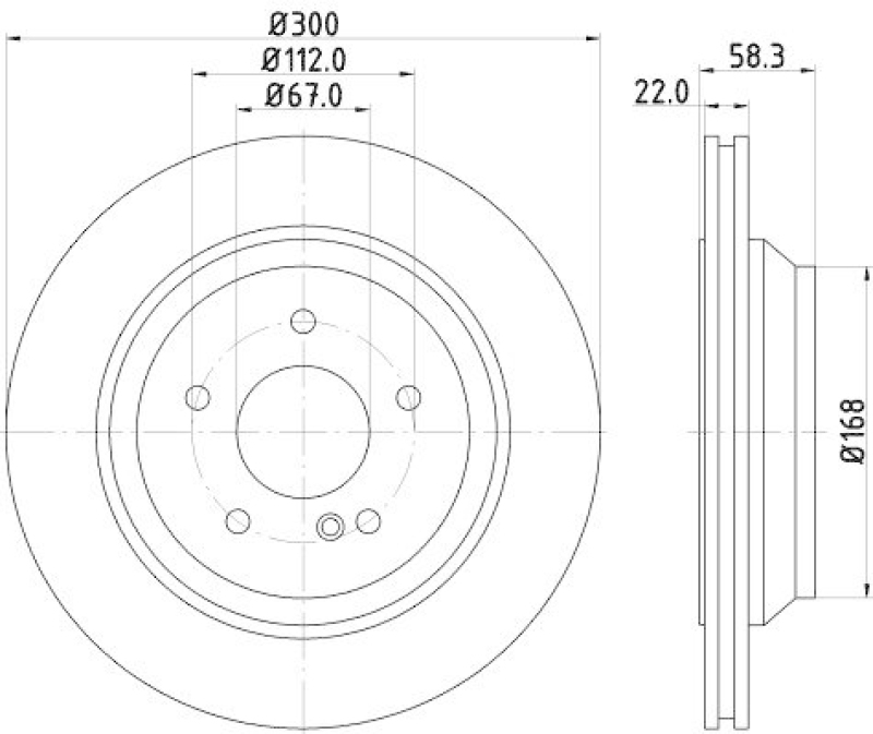 HELLA 8DD 355 115-391 Bremsscheibe f&uuml;r MB