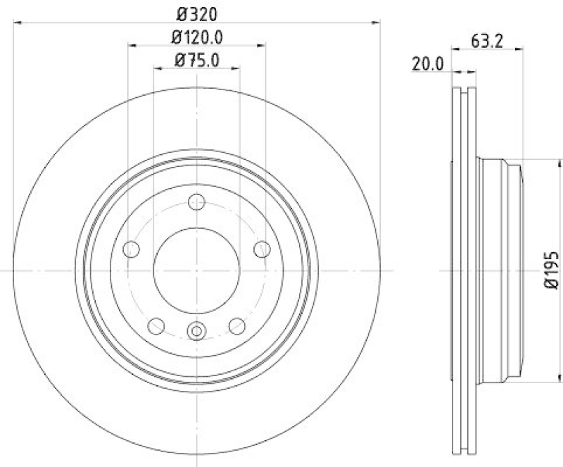 HELLA 8DD 355 128-121 Bremsscheibe f&uuml;r BMW