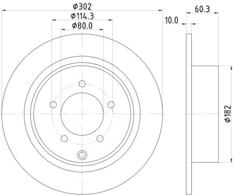 HELLA 8DD 355 115-491 Bremsscheibe für DODGE/CHRYSLER/JEEP
