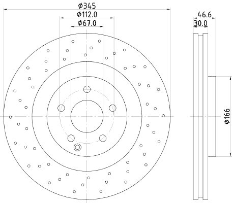 HELLA 8DD 355 128-141 Bremsscheibe f&uuml;r MB