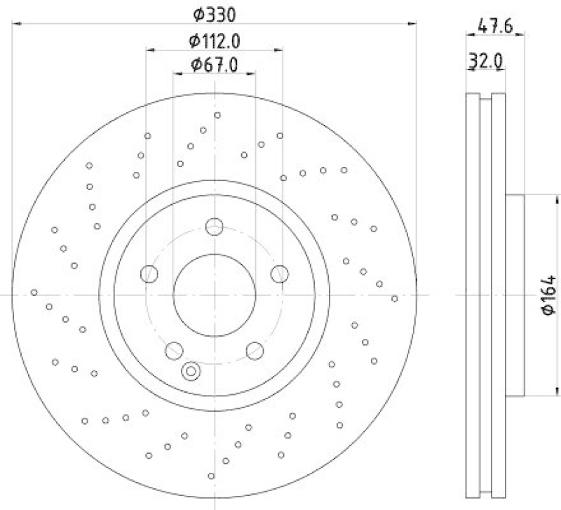 HELLA 8DD 355 128-151 Bremsscheibe f&uuml;r MB