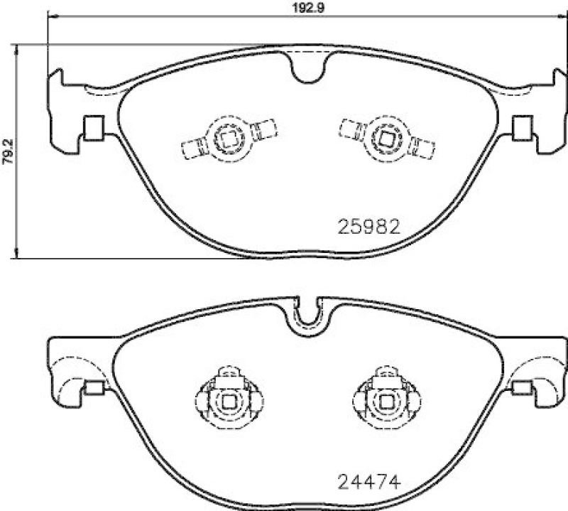 HELLA 8DB 355 021-381 Bremsbelagsatz, Scheibenbremsbelag f&uuml;r JAGUAR