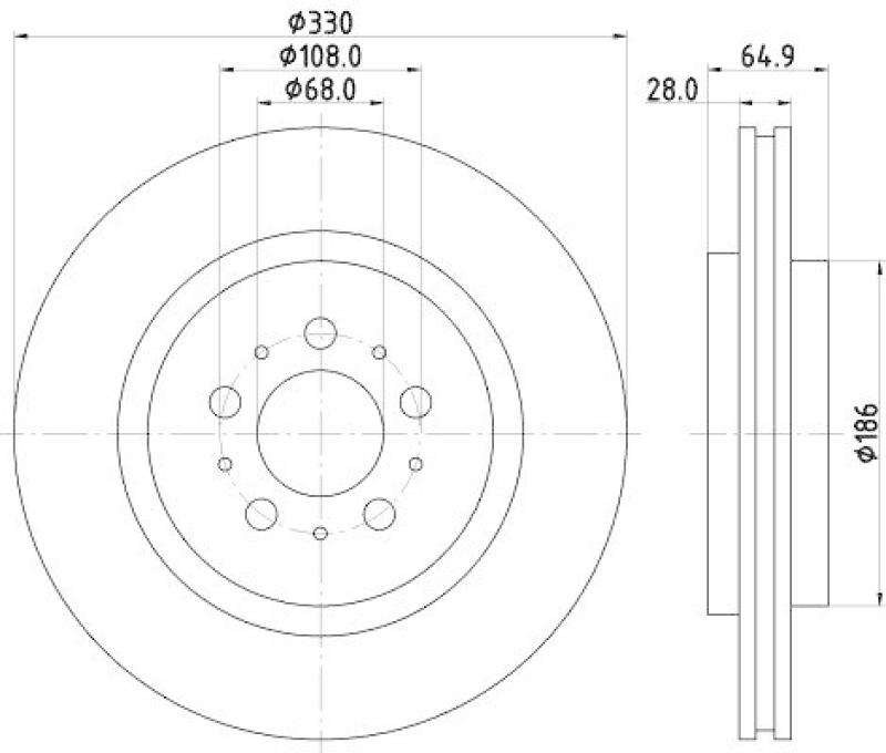 HELLA 8DD 355 115-601 Bremsscheibe f&uuml;r VOLVO