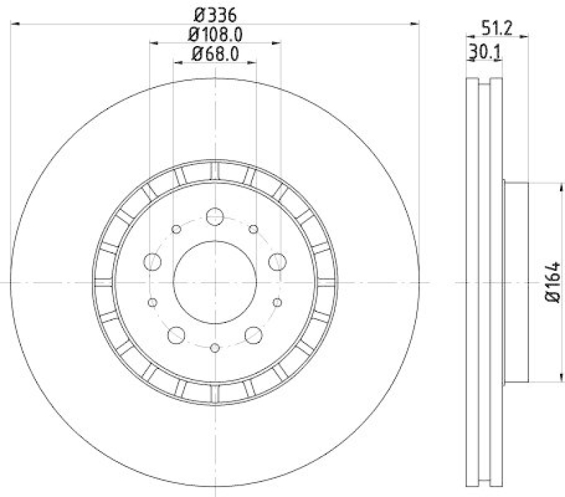 HELLA 8DD 355 128-201 Bremsscheibe für VOLVO