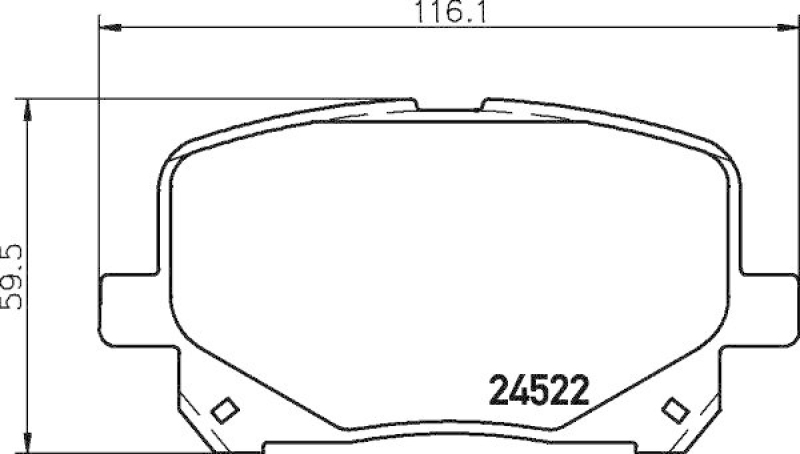 HELLA 8DB 355 013-161 Bremsbelagsatz, Scheibenbremsbelag f&uuml;r TOYOTA PREVIA