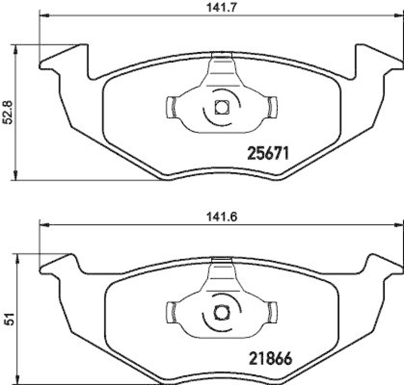HELLA 8DB 355 021-531 Bremsbelagsatz, Scheibenbremsbelag f&uuml;r VW