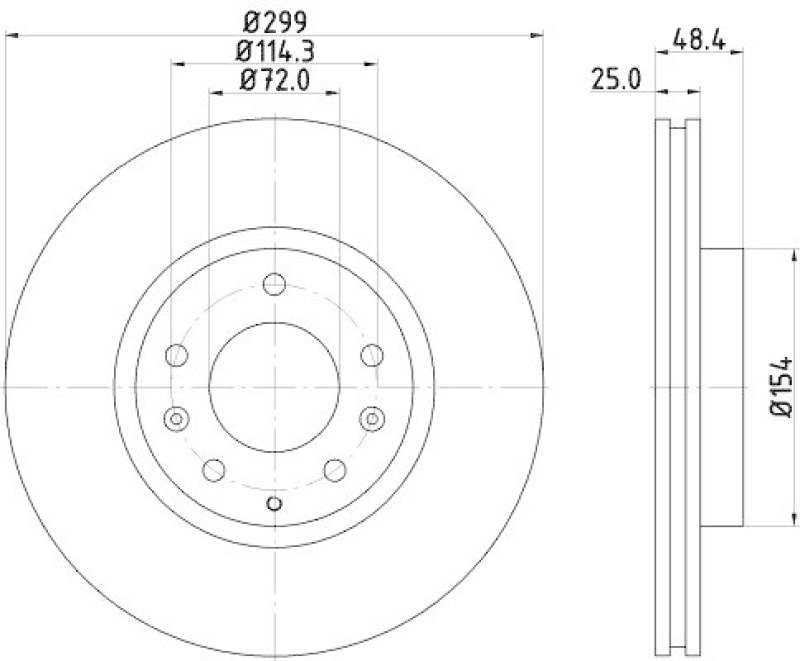 HELLA 8DD 355 115-771 Bremsscheibe für MAZDA