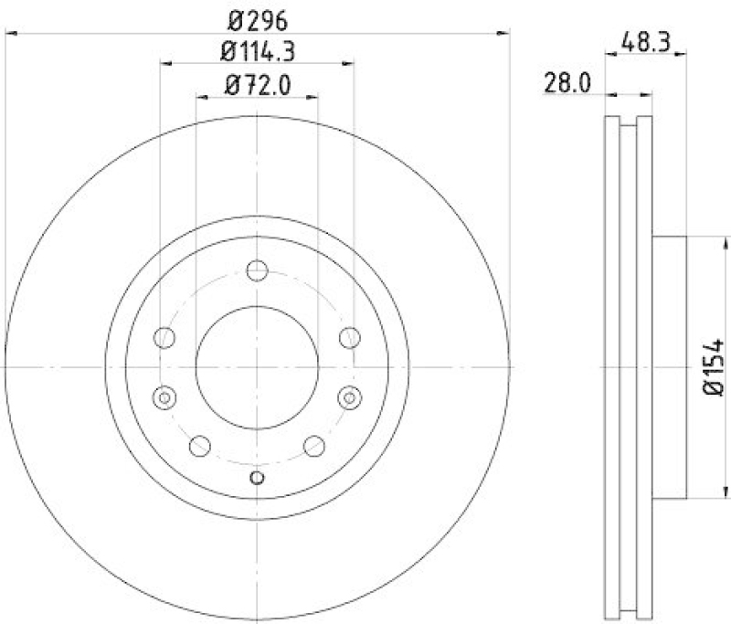 HELLA 8DD 355 115-781 Bremsscheibe f&uuml;r MAZDA CX-7 (ER)