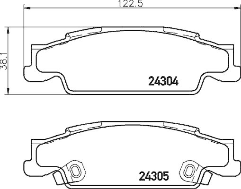 HELLA 8DB 355 021-581 Bremsbelagsatz, Scheibenbremsbelag f&uuml;r CADILLAC