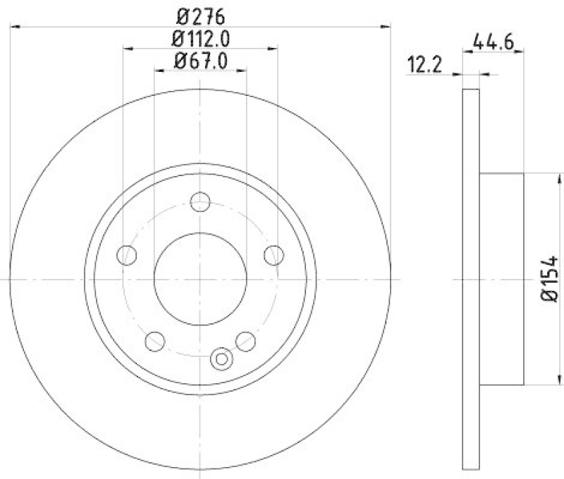HELLA 8DD 355 128-261 Bremsscheibe f&uuml;r MB A-CLASS (W169)