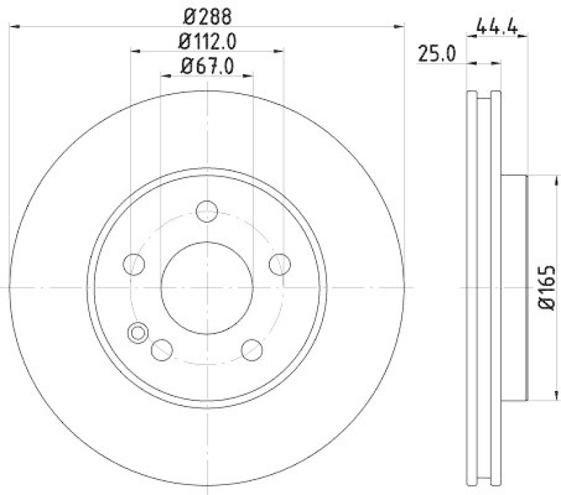 HELLA 8DD 355 128-281 Bremsscheibe f&uuml;r MB