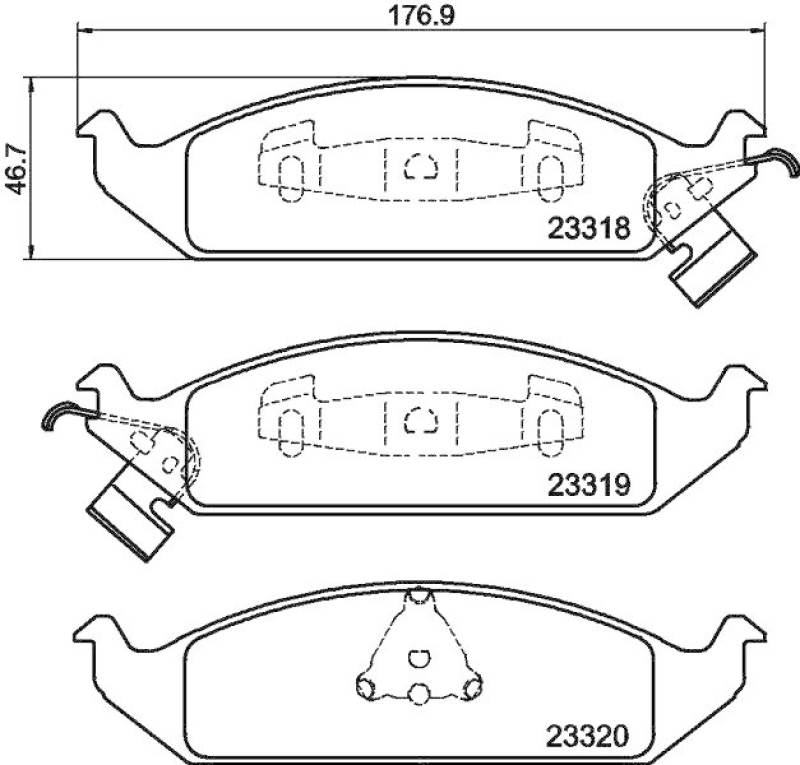 HELLA 8DB 355 013-281 Bremsbelagsatz, Scheibenbremsbelag f&uuml;r CHRYSLER