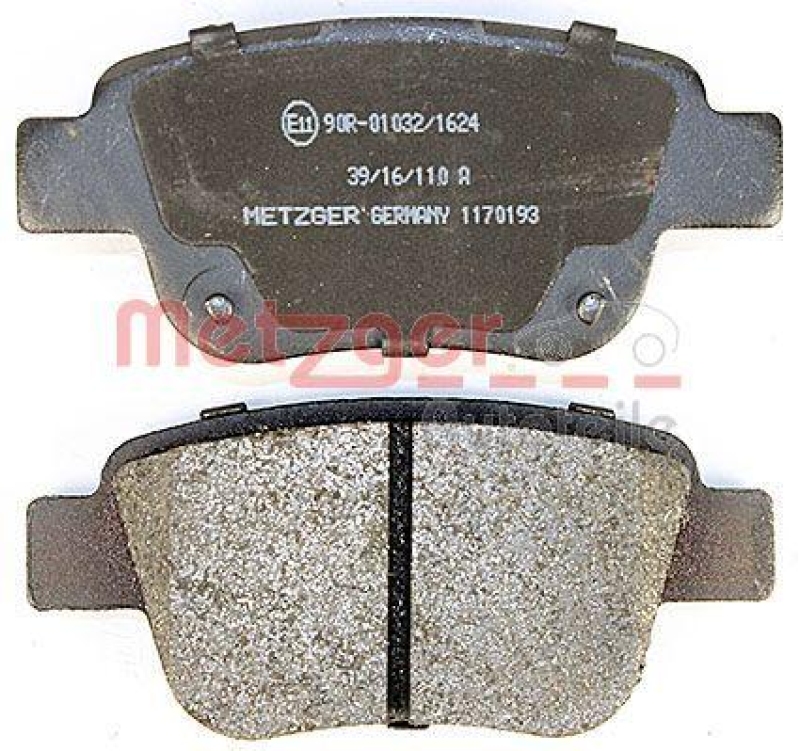 METZGER 1170193 Bremsbelagsatz, Scheibenbremse WVA 23 620