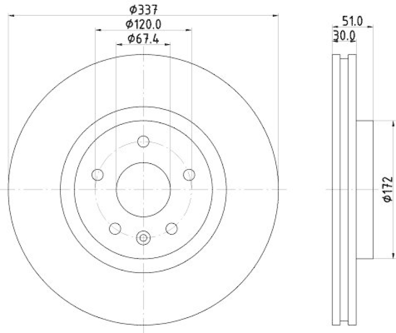 HELLA 8DD 355 116-051 Bremsscheibe f&uuml;r OPEL/SAAB/VAUXHALL