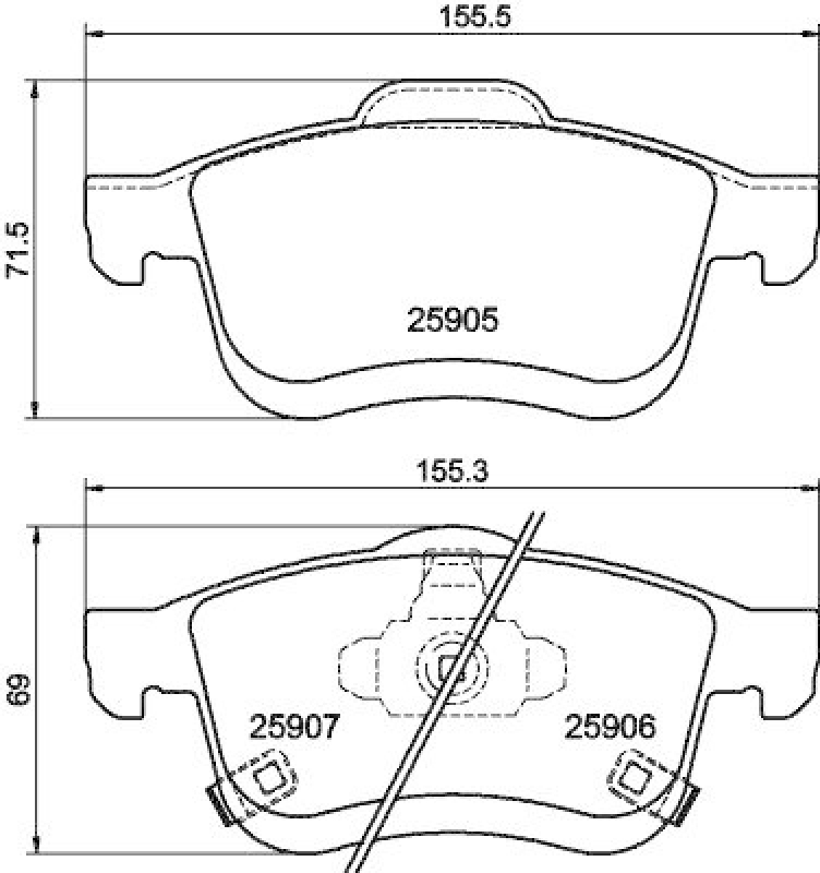 HELLA 8DB 355 021-801 Bremsbelagsatz, Scheibenbremsbelag f&uuml;r FIAT 500L (199_)