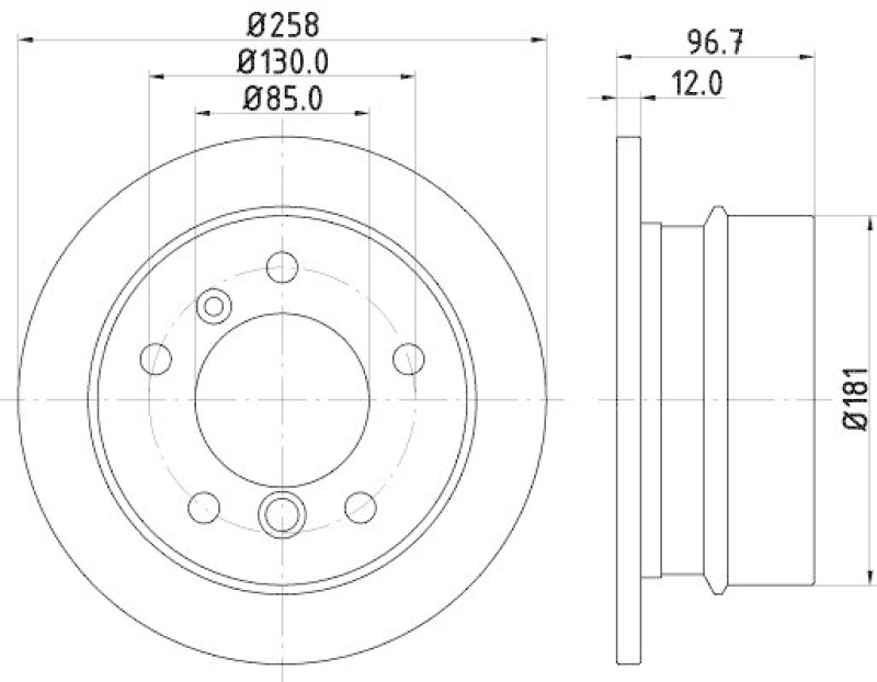 HELLA 8DD 355 128-401 Bremsscheibe f&uuml;r MB/VW