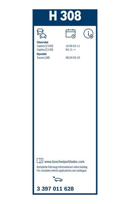 BOSCH 3 397 011 628 Wischblatt H308 Heckwischer Scheibenwischer 300 mm