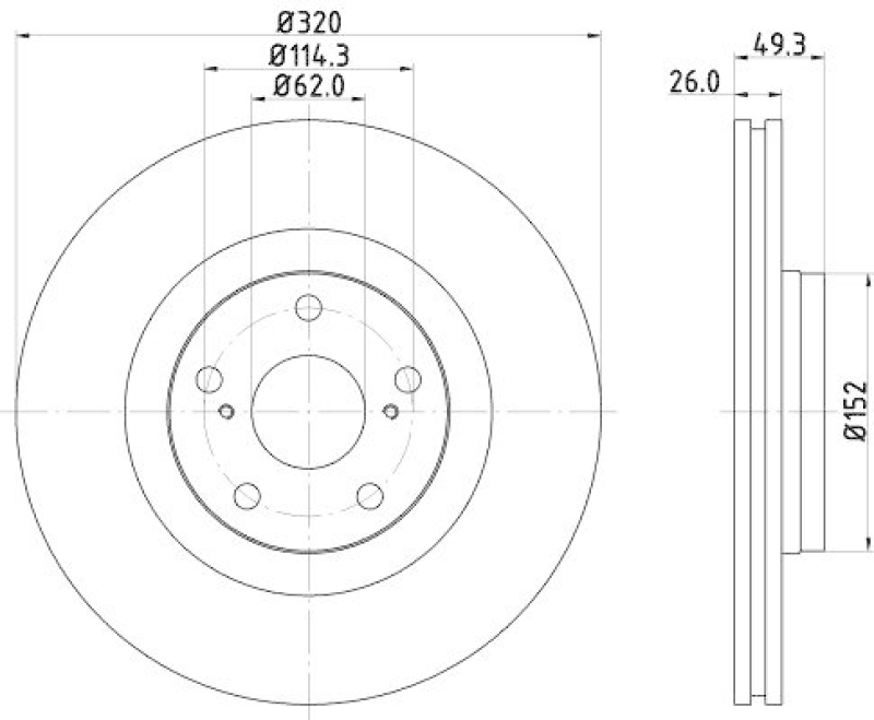 HELLA 8DD 355 116-131 Bremsscheibe f&uuml;r TOYOTA