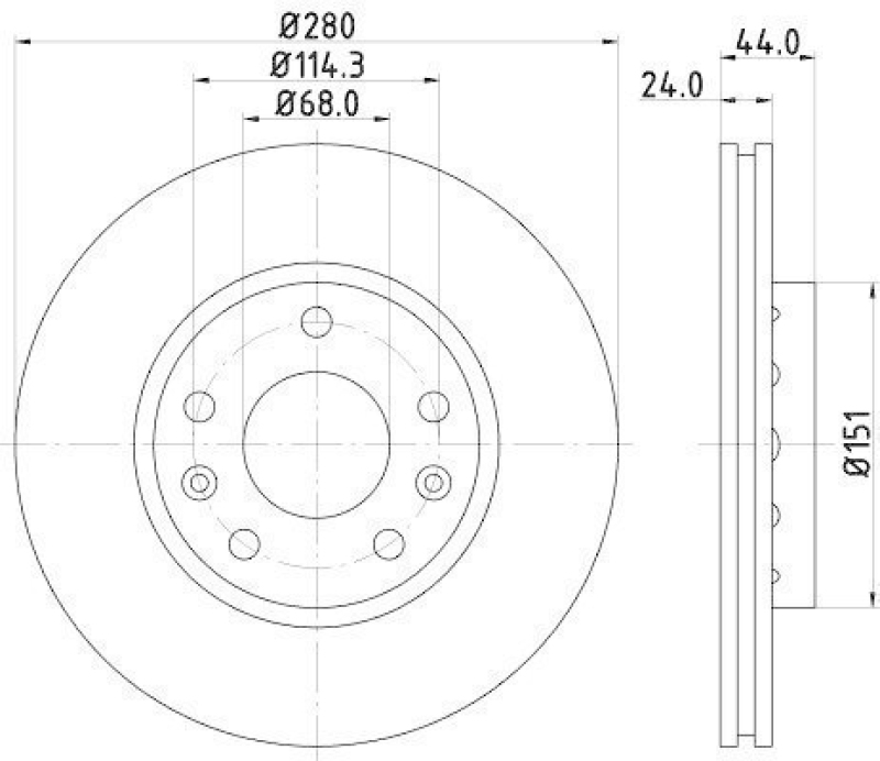 HELLA 8DD 355 116-151 Bremsscheibe für RENAULT/DACIA