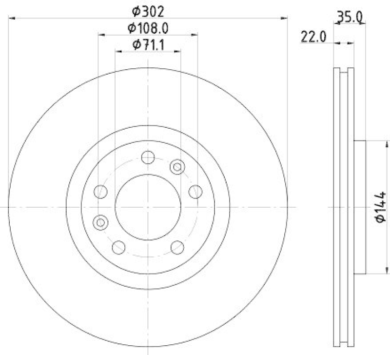 HELLA 8DD 355 116-231 Bremsscheibe f&uuml;r CITRO&Euml;N C6 (TD)