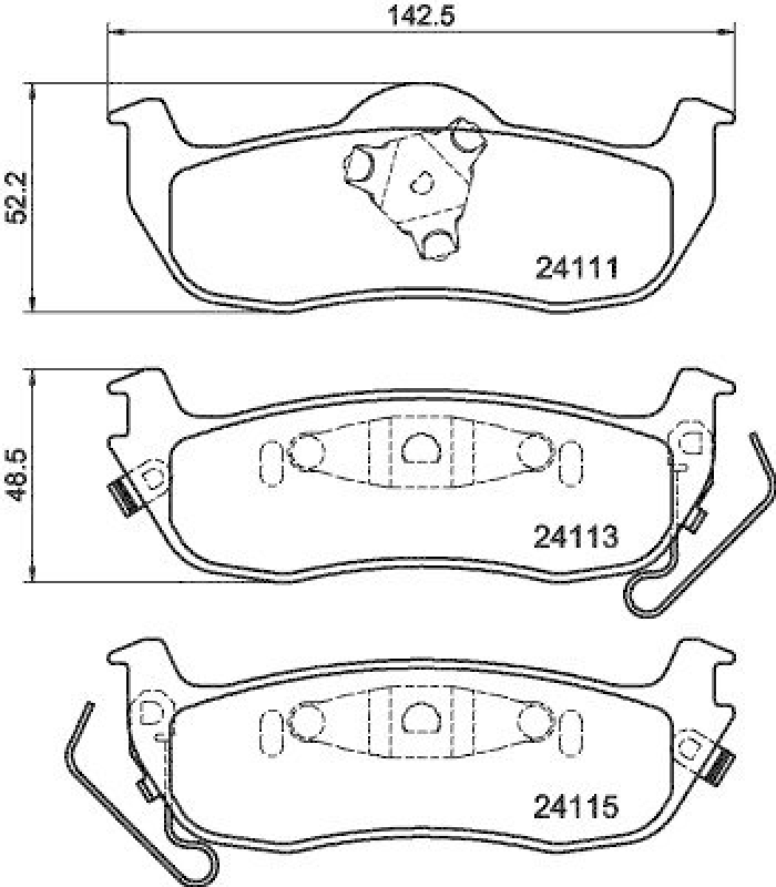 HELLA 8DB 355 013-681 Bremsbelagsatz, Scheibenbremsbelag f&uuml;r NISSAN