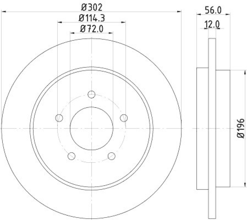 HELLA 8DD 355 116-271 Bremsscheibe f&uuml;r MAZDA/FORD