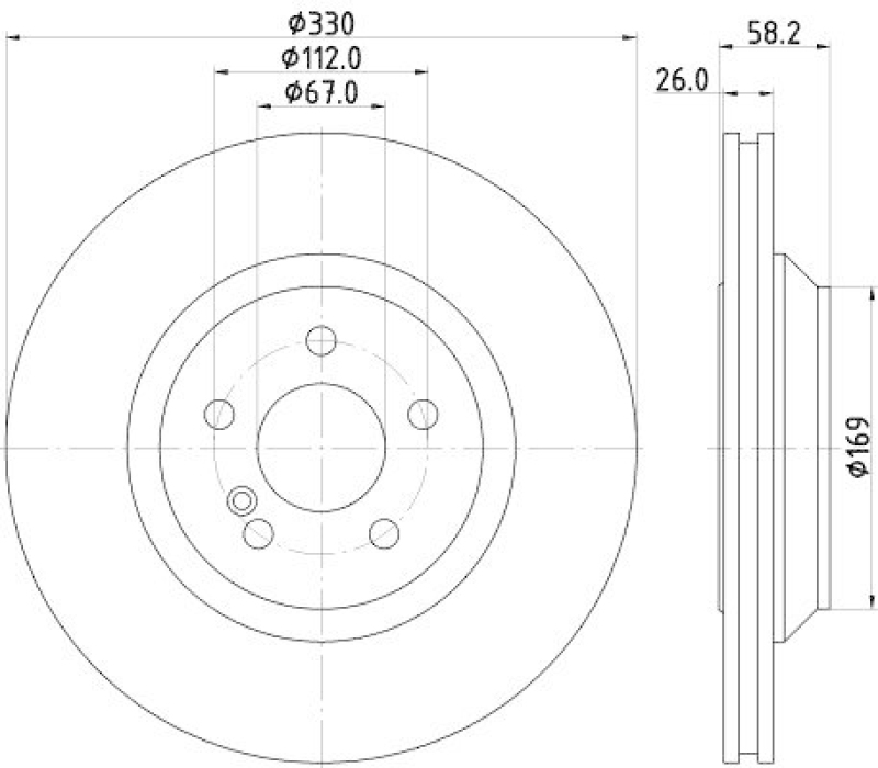 HELLA 8DD 355 116-281 Bremsscheibe für MB
