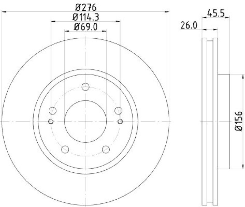 HELLA 8DD 355 116-311 Bremsscheibe f&uuml;r MITSU.