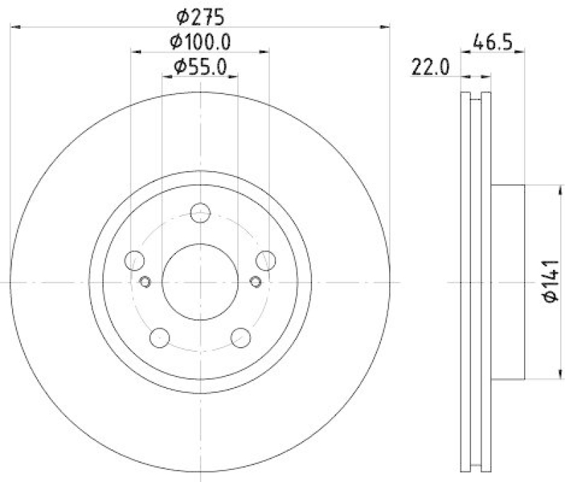 HELLA 8DD 355 116-371 Bremsscheibe für TOYOTA/SUBARU