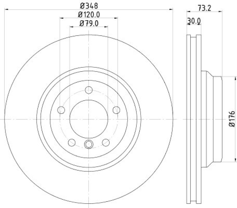 HELLA 8DD 355 128-671 Bremsscheibe f&uuml;r BMW