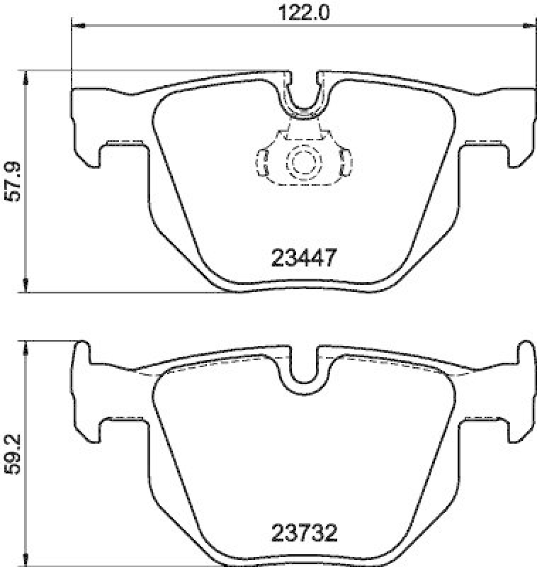 HELLA 8DB 355 013-941 Bremsbelagsatz, Scheibenbremsbelag f&uuml;r BMW