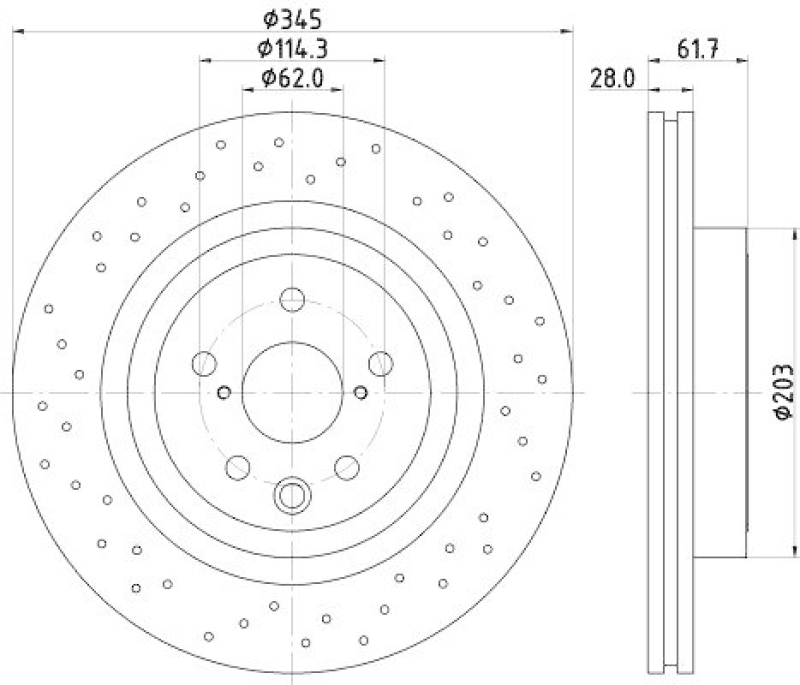 HELLA 8DD 355 116-511 Bremsscheibe f&uuml;r LEXUS IS II