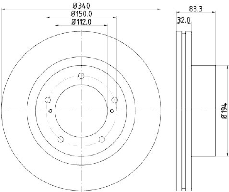 HELLA 8DD 355 116-551 Bremsscheibe f&uuml;r TOYOTA