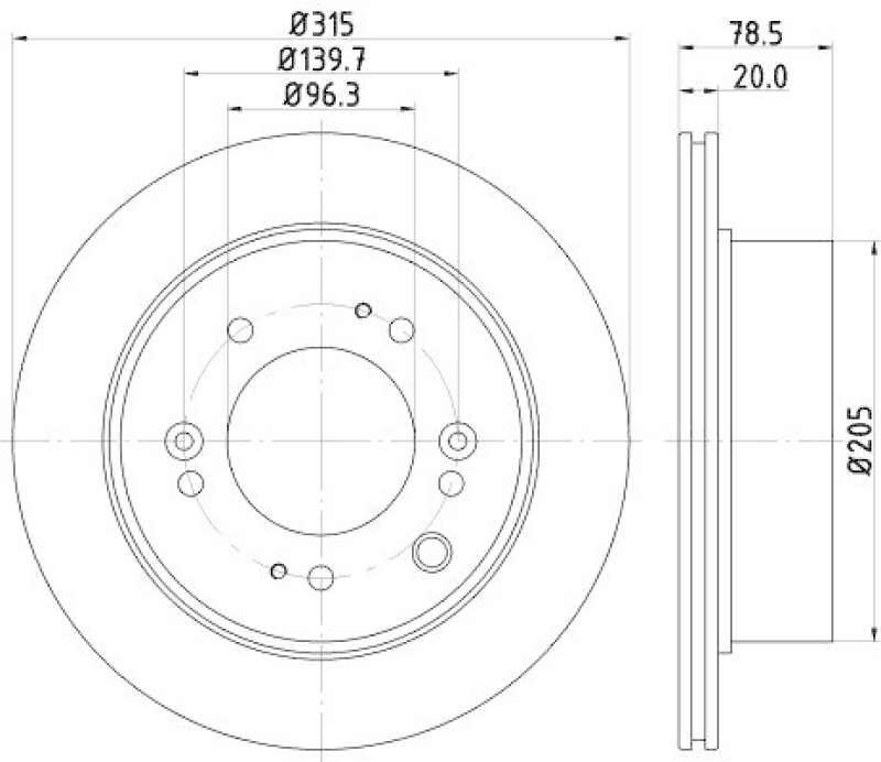 HELLA 8DD 355 116-571 Bremsscheibe f&uuml;r KIA SORENTO I (JC)