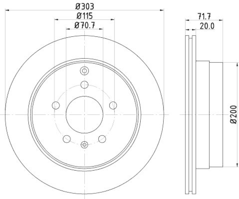HELLA 8DD 355 128-821 Bremsscheibe f&uuml;r CHEVROLET/OPEL