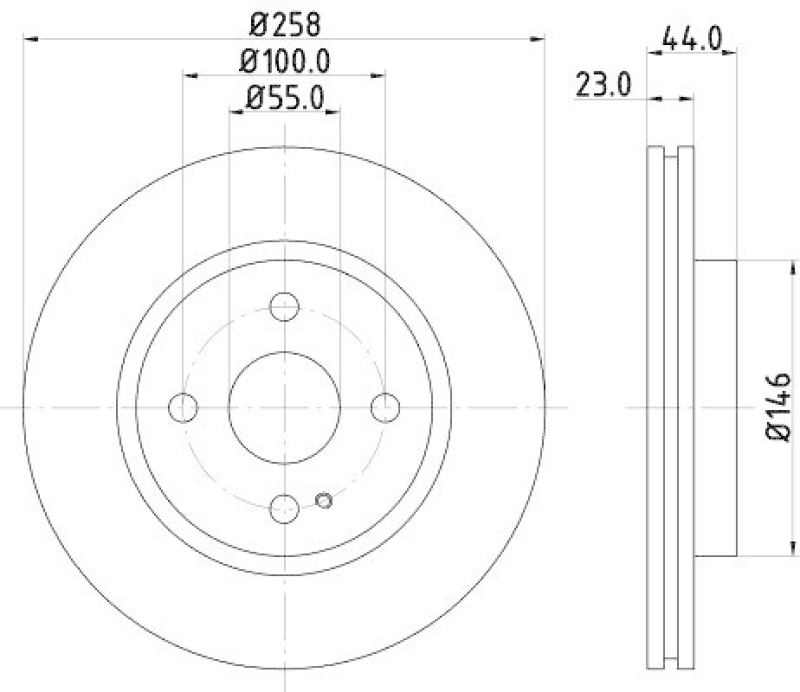 HELLA 8DD 355 128-851 Bremsscheibe f&uuml;r MAZDA