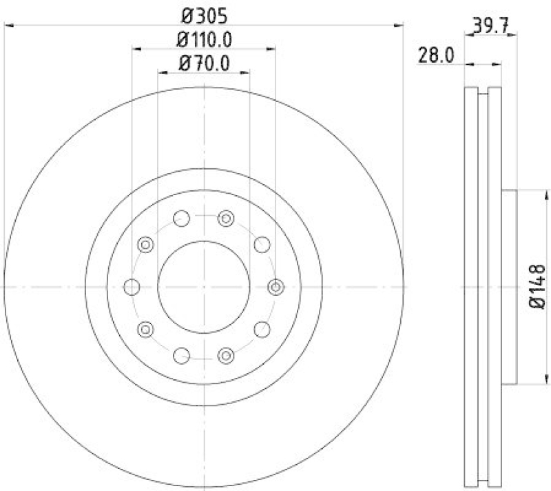 HELLA 8DD 355 116-631 Bremsscheibe f&uuml;r ALFA