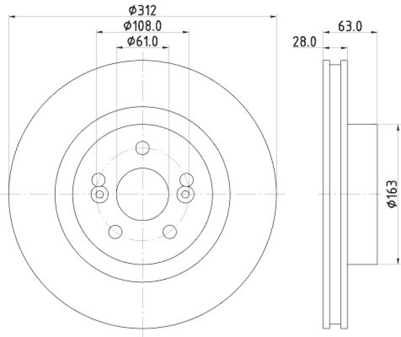 HELLA 8DD 355 128-861 Bremsscheibe für RENAULT