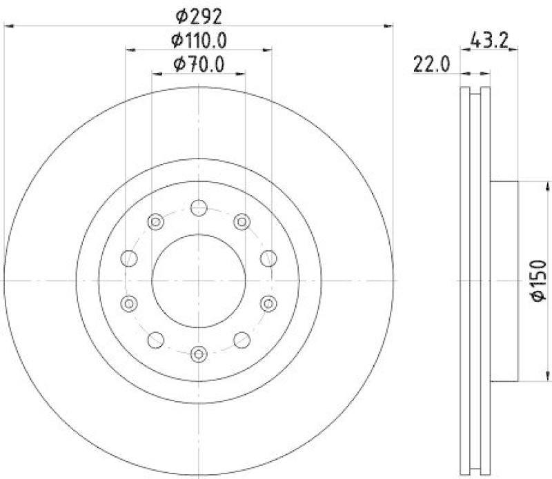HELLA 8DD 355 116-691 Bremsscheibe f&uuml;r ALFA