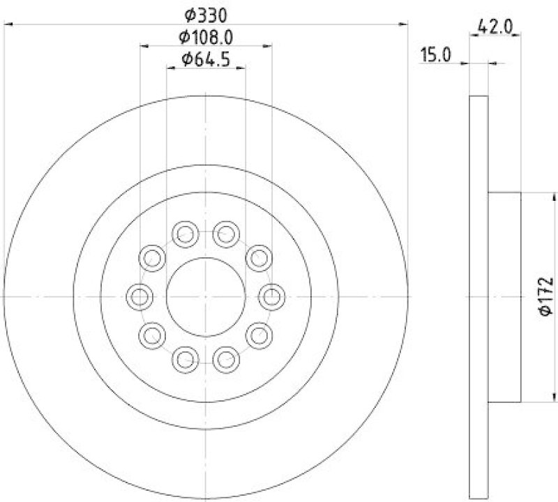HELLA 8DD 355 116-711 Bremsscheibe für JAGUAR