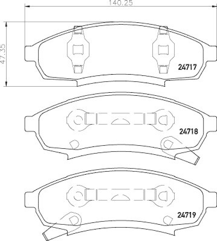 HELLA 8DB 355 014-281 Bremsbelagsatz, Scheibenbremsbelag f&uuml;r BUICK/CHEVROLET/...