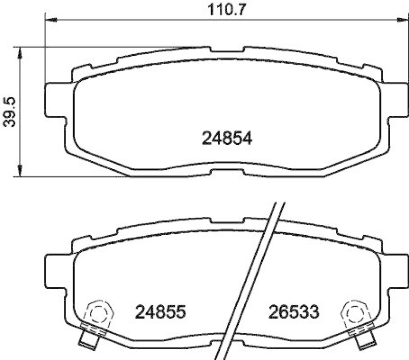 HELLA 8DB 355 014-341 Bremsbelagsatz, Scheibenbremsbelag f&uuml;r SUBARU