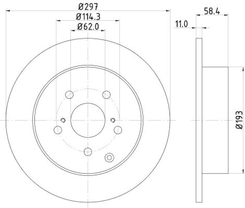 HELLA 8DD 355 116-811 Bremsscheibe für TOYOTA VERSO