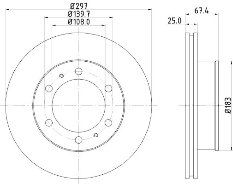 HELLA 8DD 355 116-821 Bremsscheibe für TOYOTA