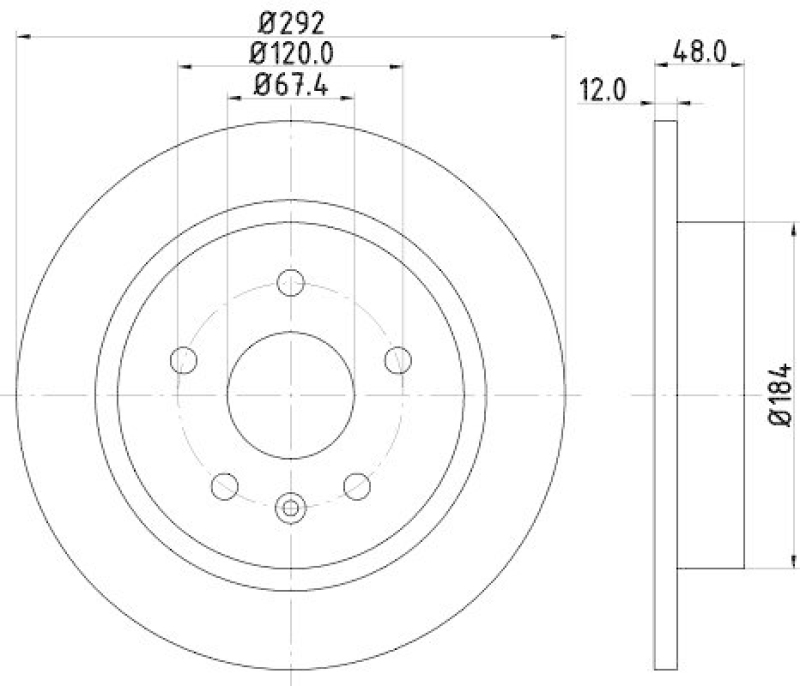 HELLA 8DD 355 116-831 Bremsscheibe f&uuml;r OPEL/SAAB/VAUXHALL/...